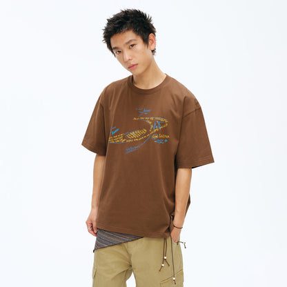 NewJNXS Glitter Graffiti Quick-Dry  Couple Tee
