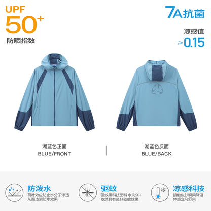 NewJNXS UPF50+ Cooling Color-Block Mesh Sun Jacket