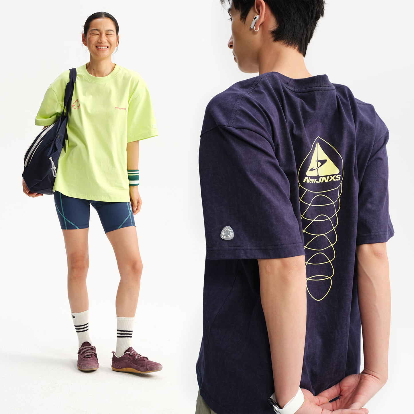 NewJNXS  Heavyweight Washed Contrast Graphic Oversized Tee