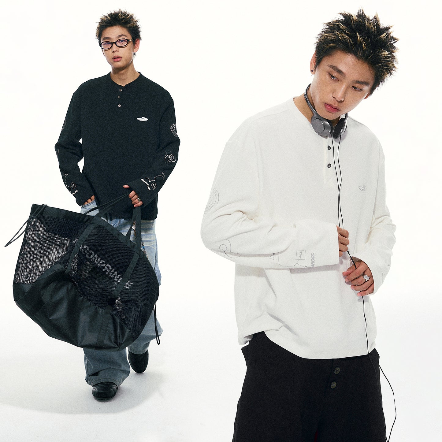 NewJNXS Waffle Knit Zodiac Long Sleeve Tee