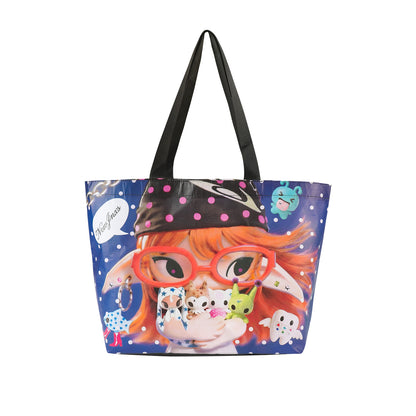 NewJNXS World Alien Girl Graphic Large Capacity Tote Bag