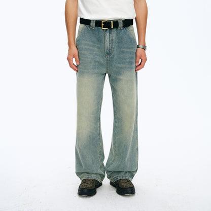 NewJNXS Vintage Washed Twill Denim Pants