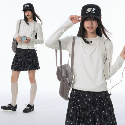 NewJNXS SS 2-in-1 Cami Long Sleeve T-Shirt