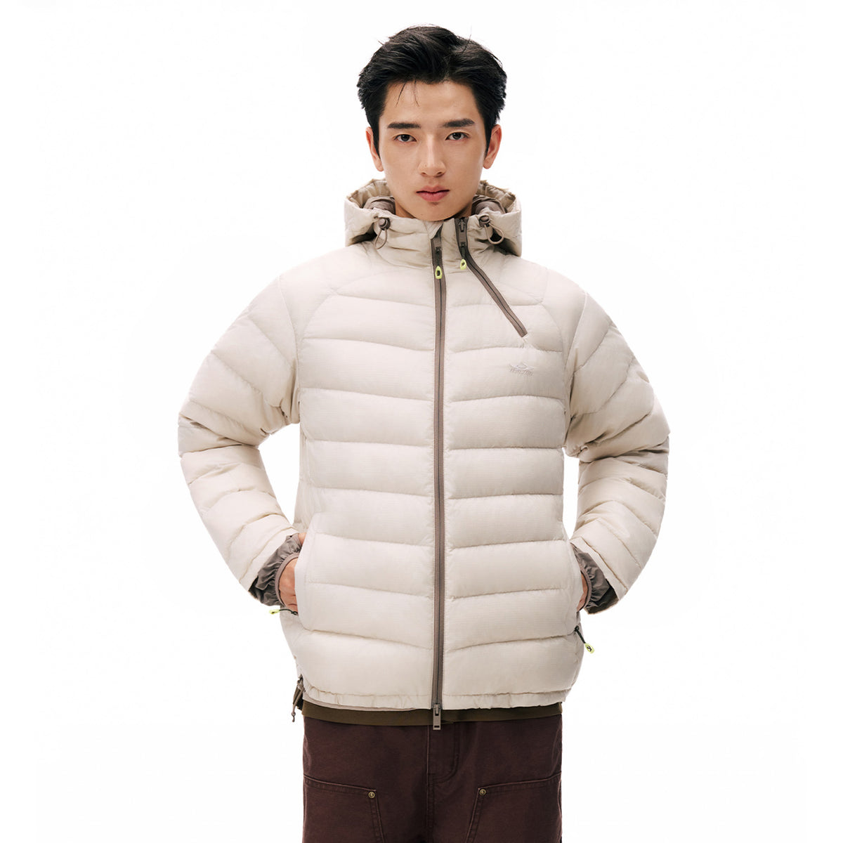 NewJNXS「Cold Isle Blue Series」 Diagonal-Zip Puffer Jacket