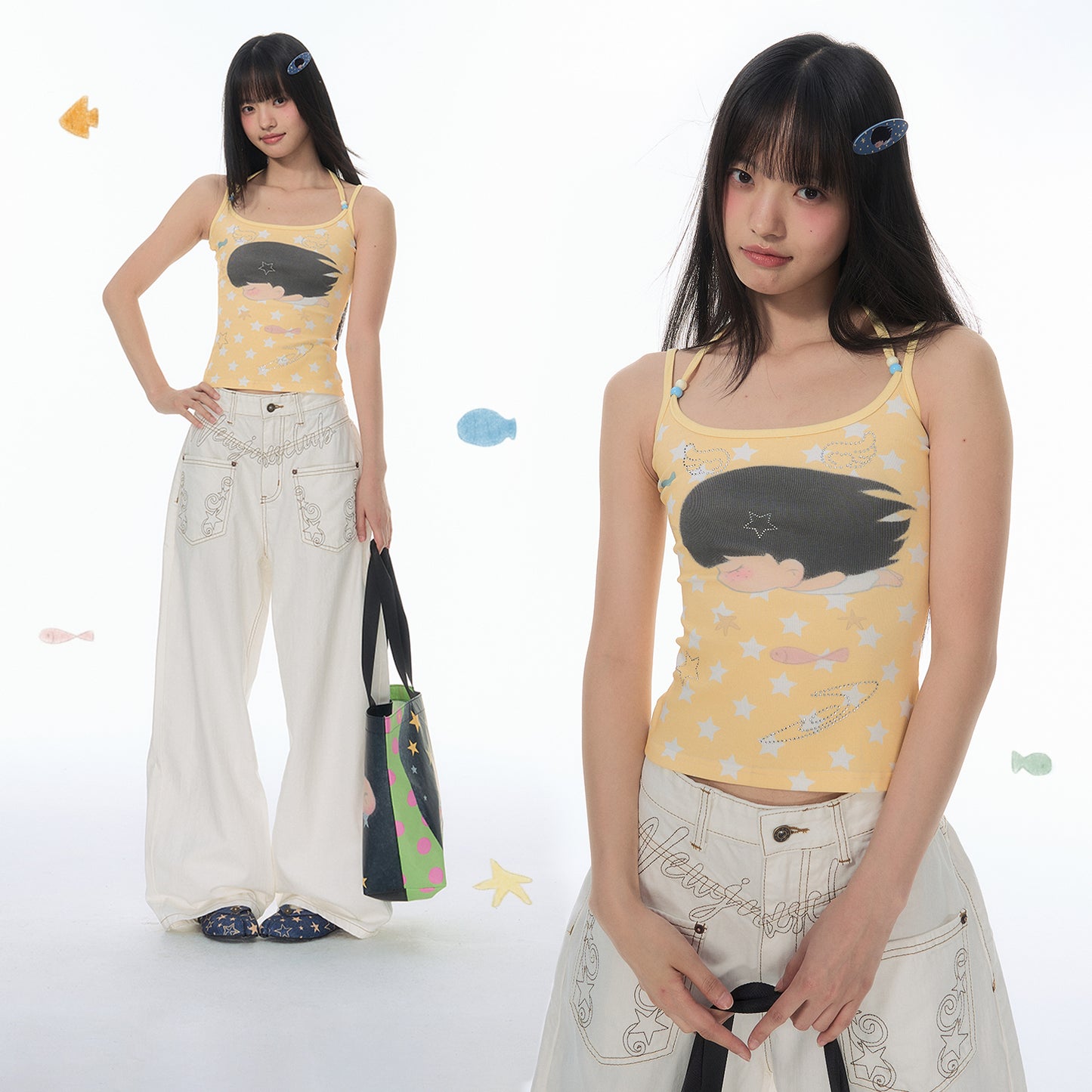 【NewJNXS × Kuku 2.0】All-Over Star Print Cami Top