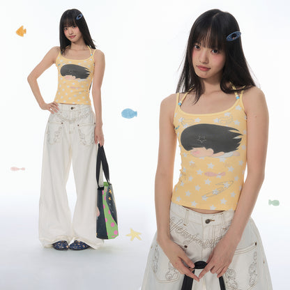 【NewJNXS × Kuku 2.0】All-Over Star Print Cami Top
