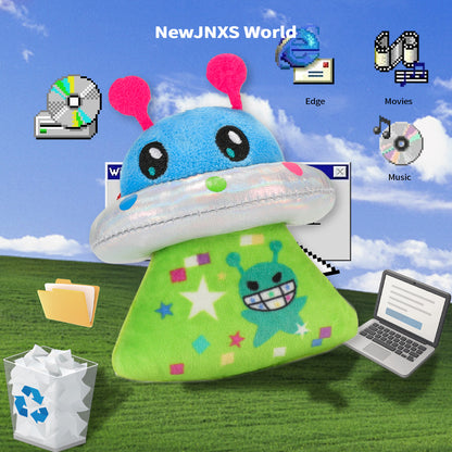 NewJNXS World Blue UFO Creature Plush Bag Charm