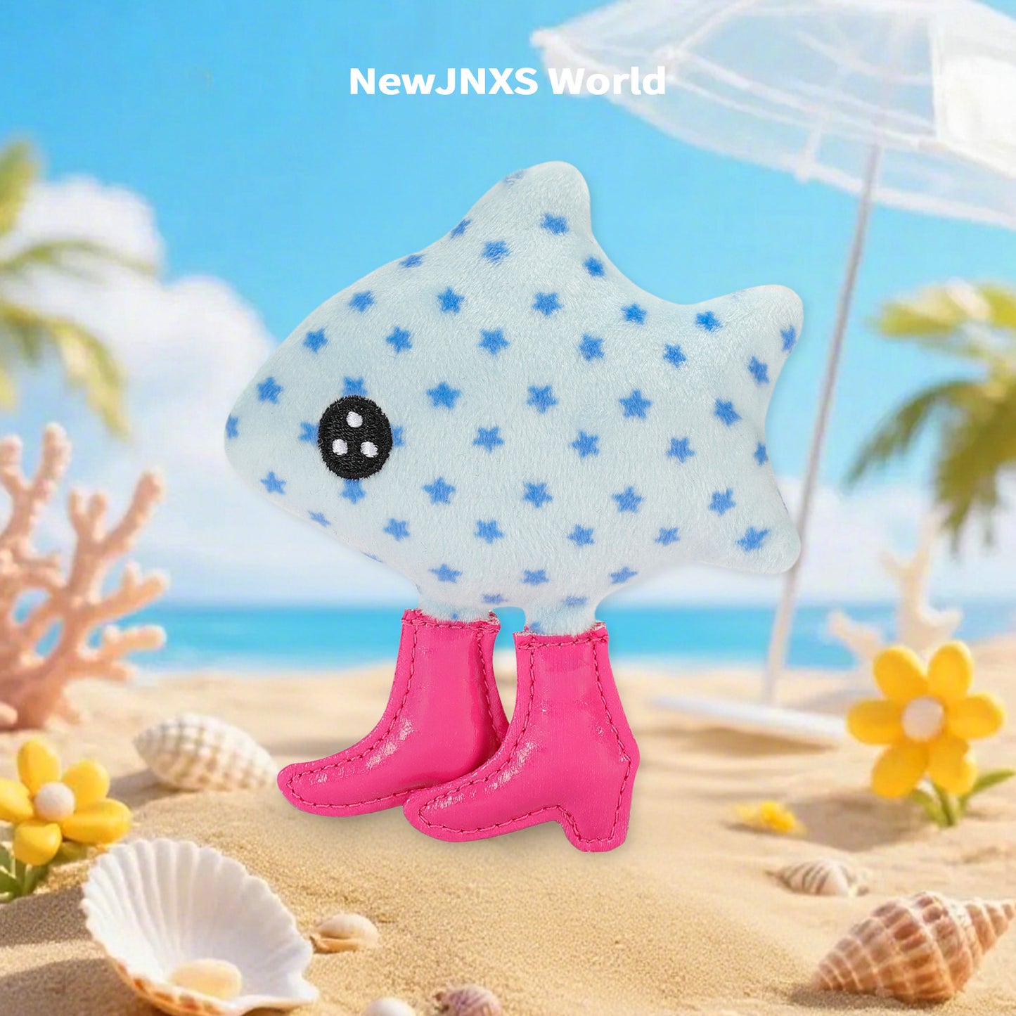 NewJNXS World High-Heel Fish Plush Bag Charm