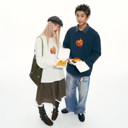 NewJNXS Burger Graphic Long Sleeve Tee