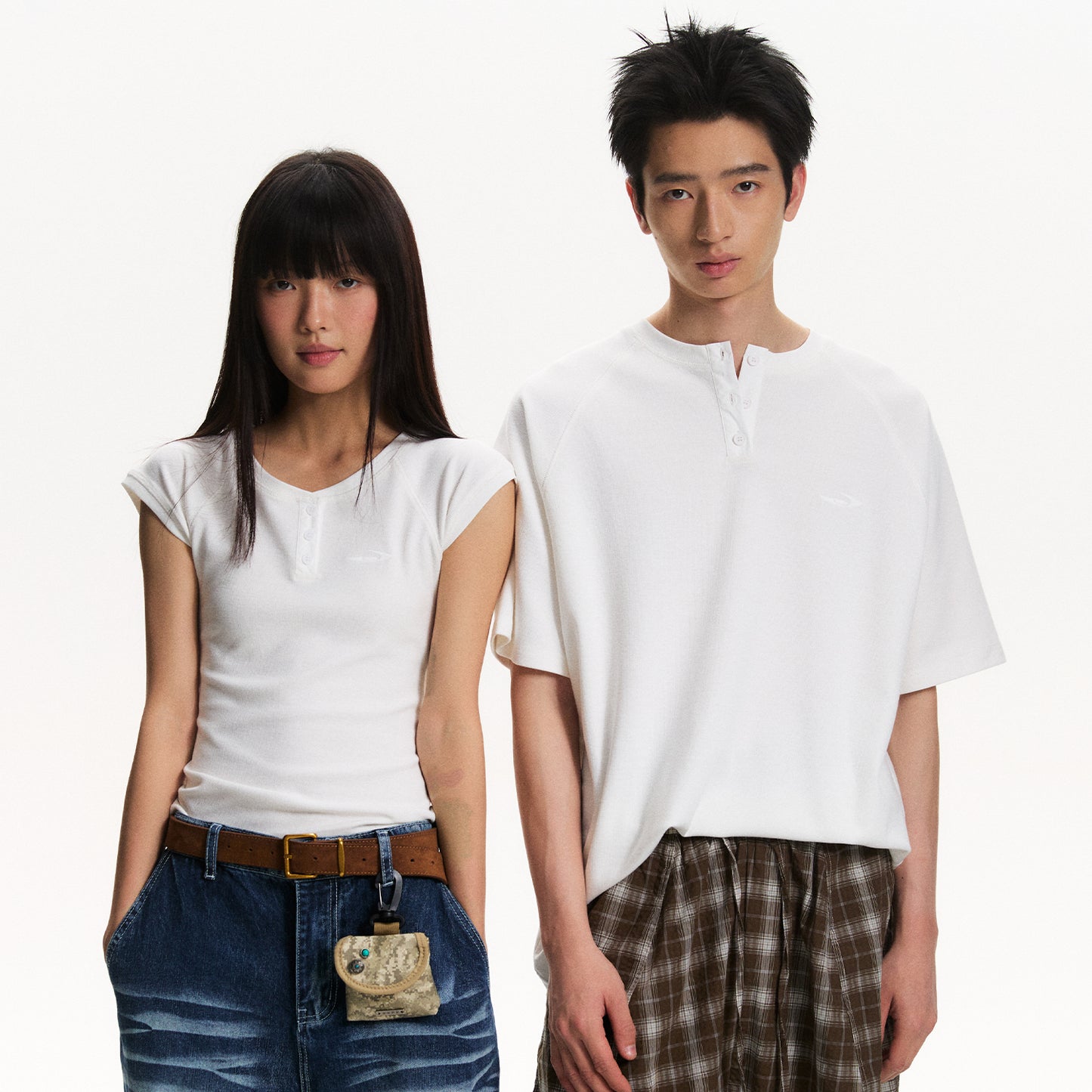 NewJNXS Waffle Henley Short Sleeve Tee