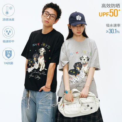 NewJNXS Puppy Star Beaded Cooling Oversized Tee