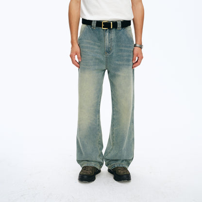 NewJNXS Vintage Washed Twill Denim Pants