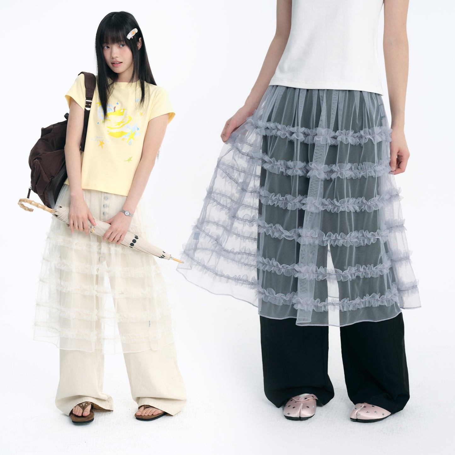 NewJNXS Lightweight Mesh Layering Skirt