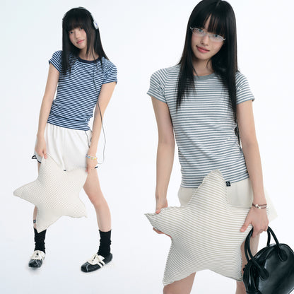 NewJNXS Stretch Striped Slim-Fit Knit T-Shirt