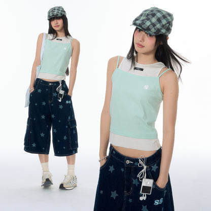 NewJNXS SS Lyocell Layered-Look Camisole