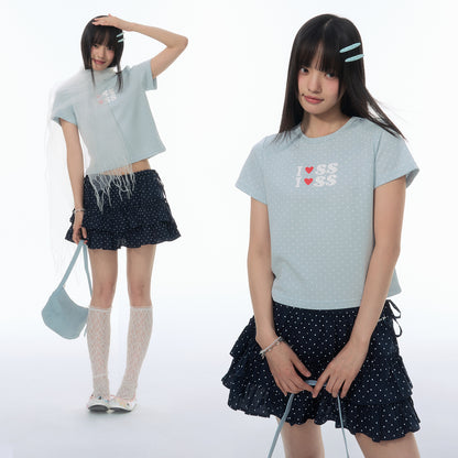 NewJNXS SS All-Over Polka Dot Relaxed-Fit T-Shirt