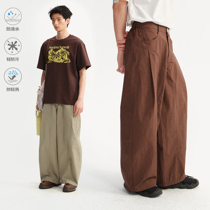 NewJNXS Water-Repellent Grid Curved Pants