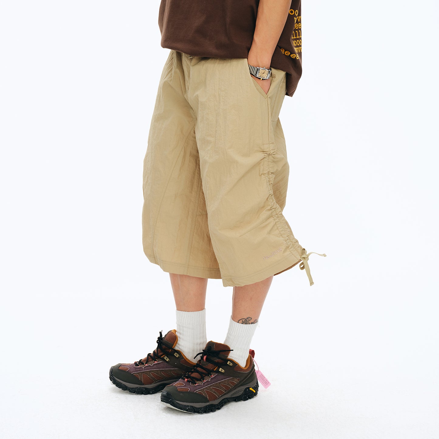 NewJNXS Wrinkle-Resistant Woven Wide-Leg Cropped Pants- Unisex