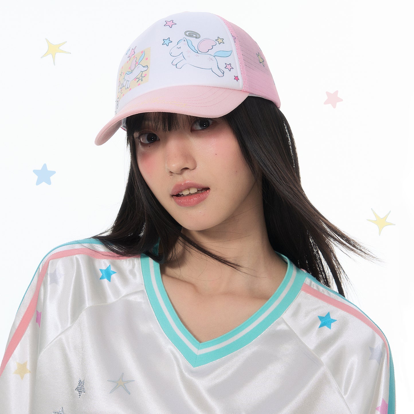 【NewJNXS × Kuku 2.0】 Unicorn Star Mesh Baseball Cap