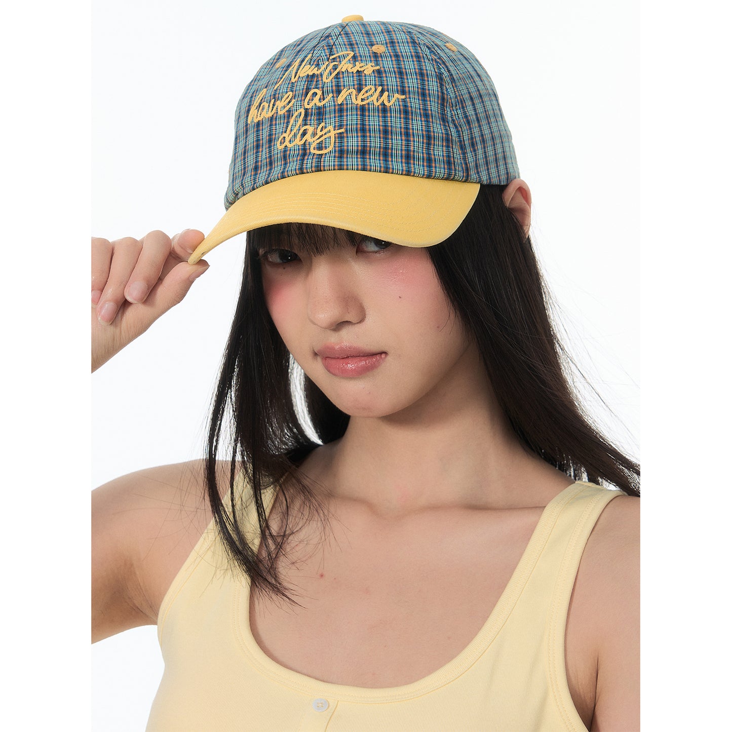 NewJNXS Classic Plaid Embroidered Baseball Cap