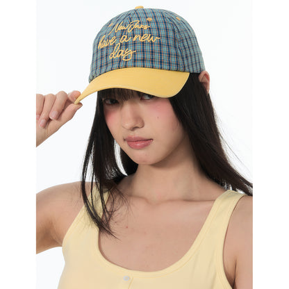 NewJNXS Classic Plaid Embroidered Baseball Cap