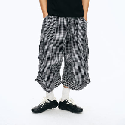 NewJNXS Oversized Pocket Plaid Pants