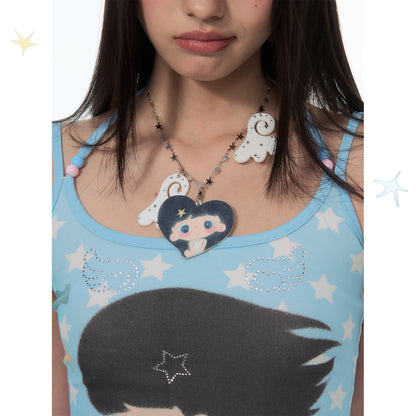 【NewJNXS × Kuku 2.0】Heart Girl Angel Wing Necklace