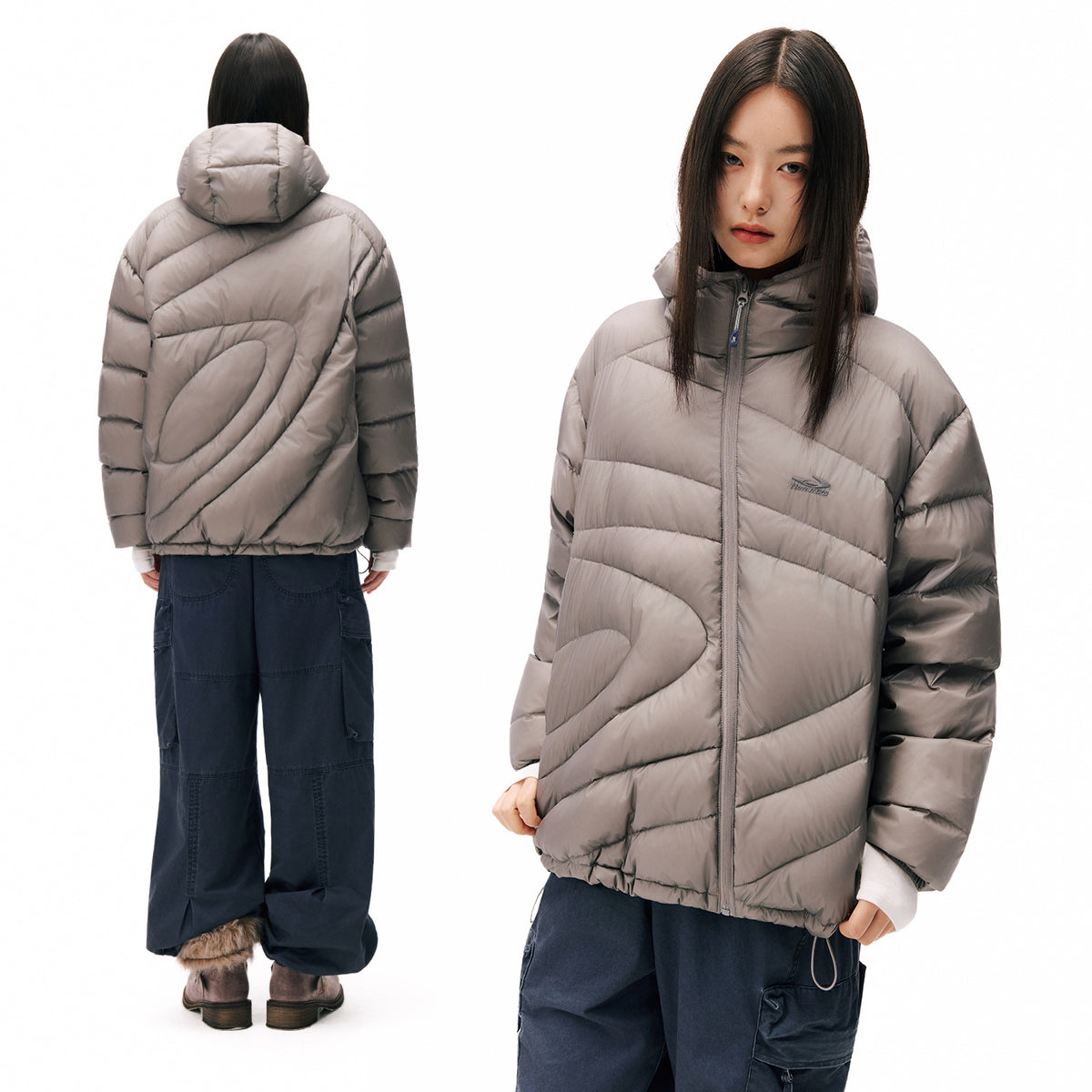 NewJNXS「Cold Isle Blue Series」 Ring Detail Puffer Jacket