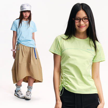 NewJNXS  Drawstring Panel Graphic Tee