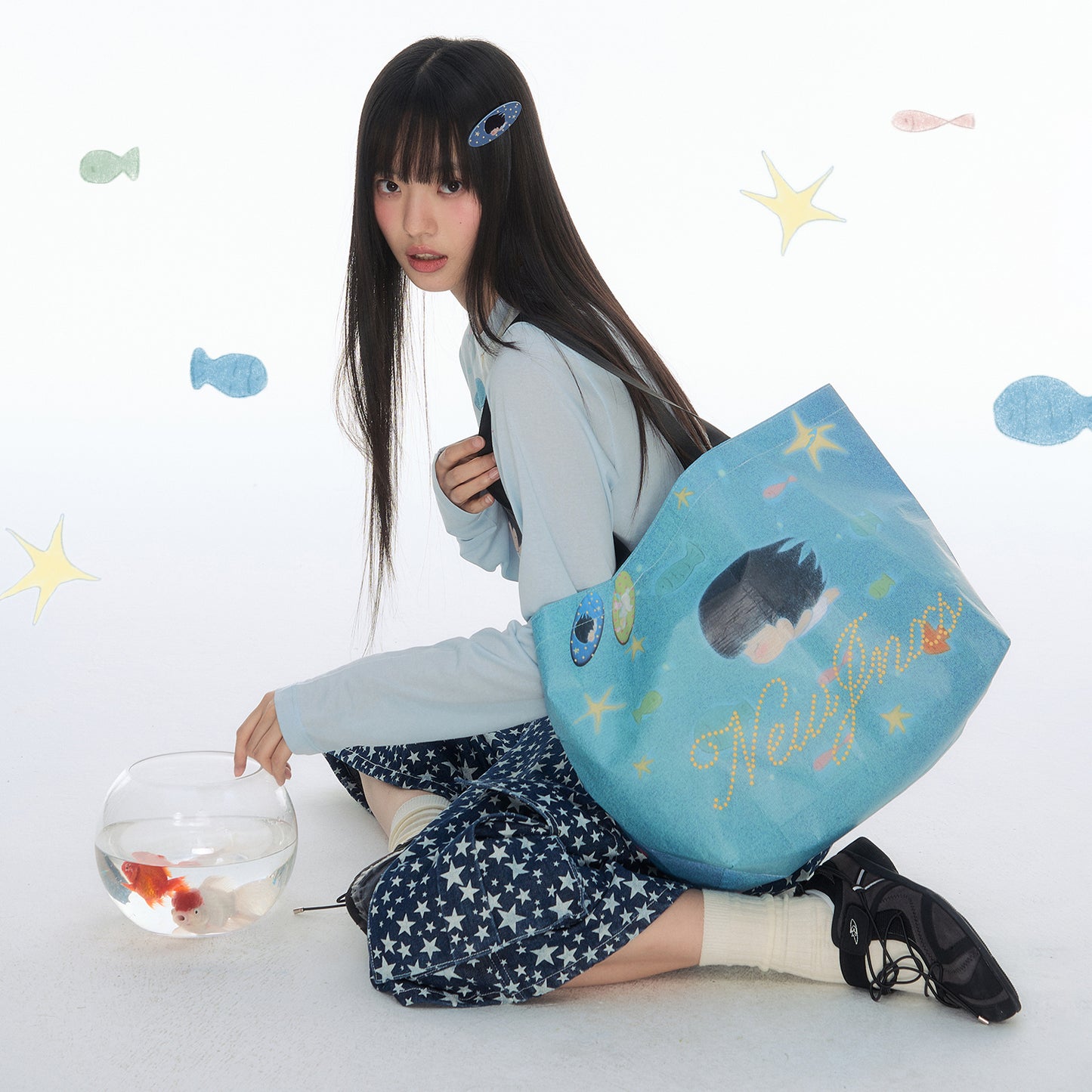 【NewJNXS × Kuku 2.0】Ocean Dream Double-Sided Print Tote Bag