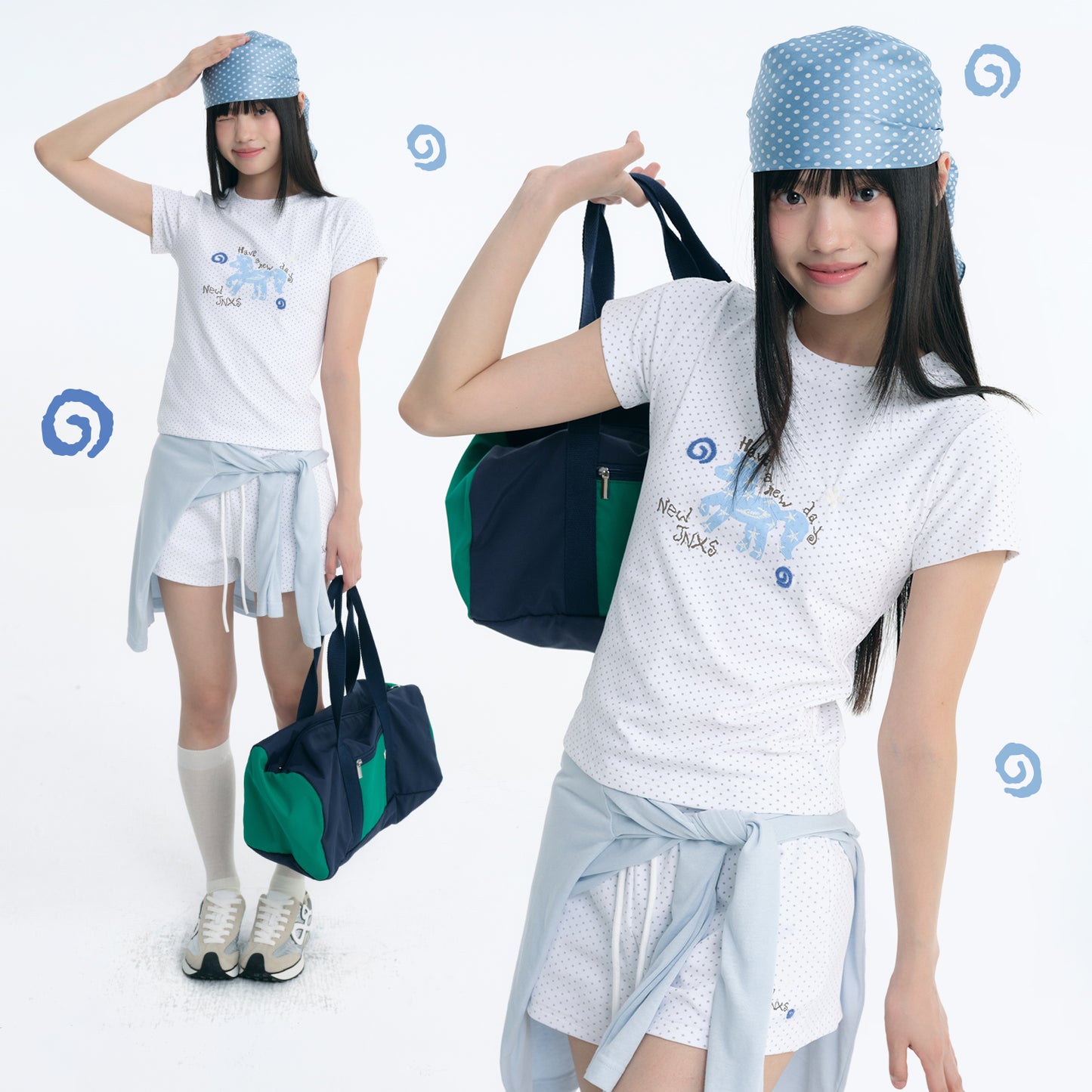Glitter Pony Embroidered T-Shirt&Mini Shorts