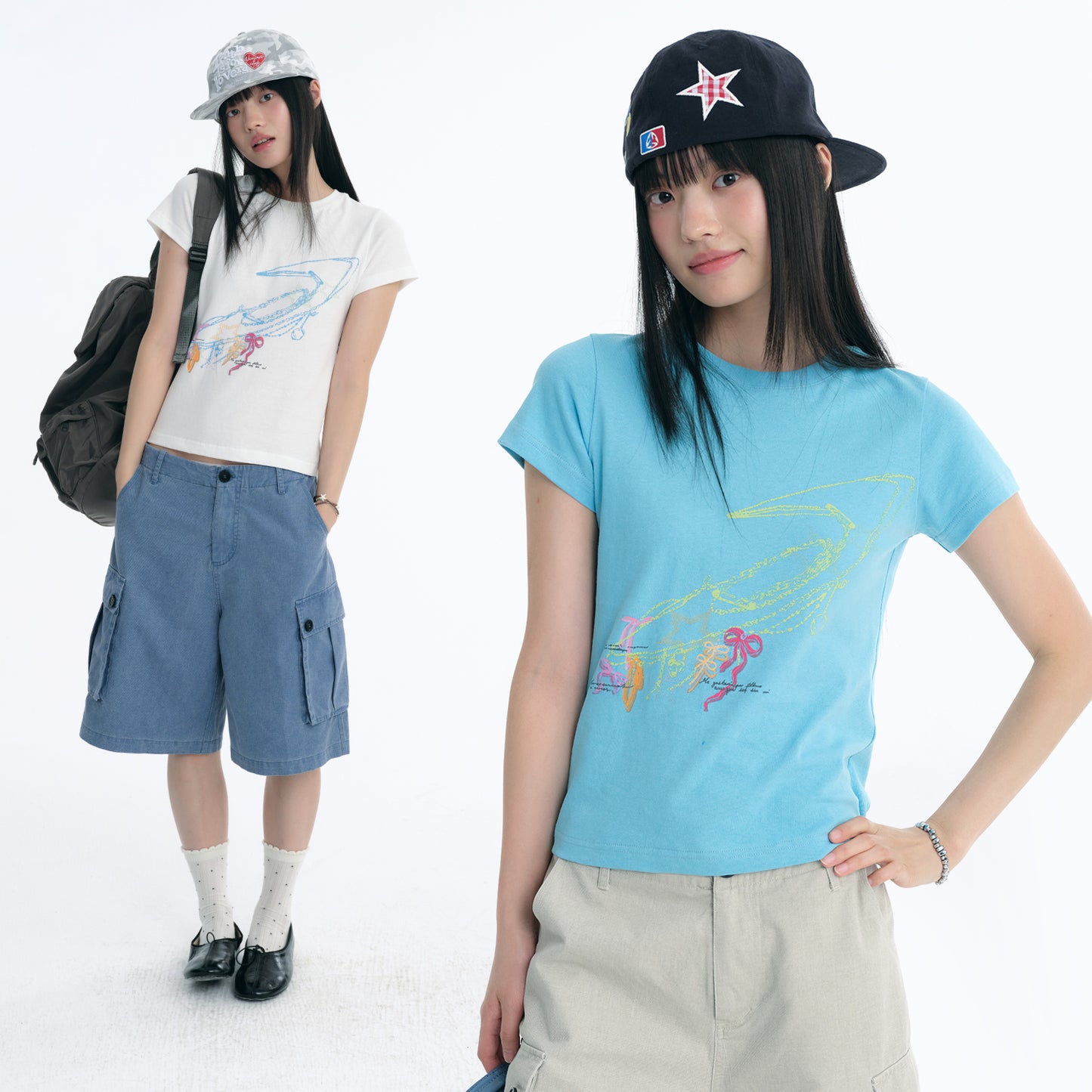 NewJNXS Bow Chain Logo Slim-Fit Tee