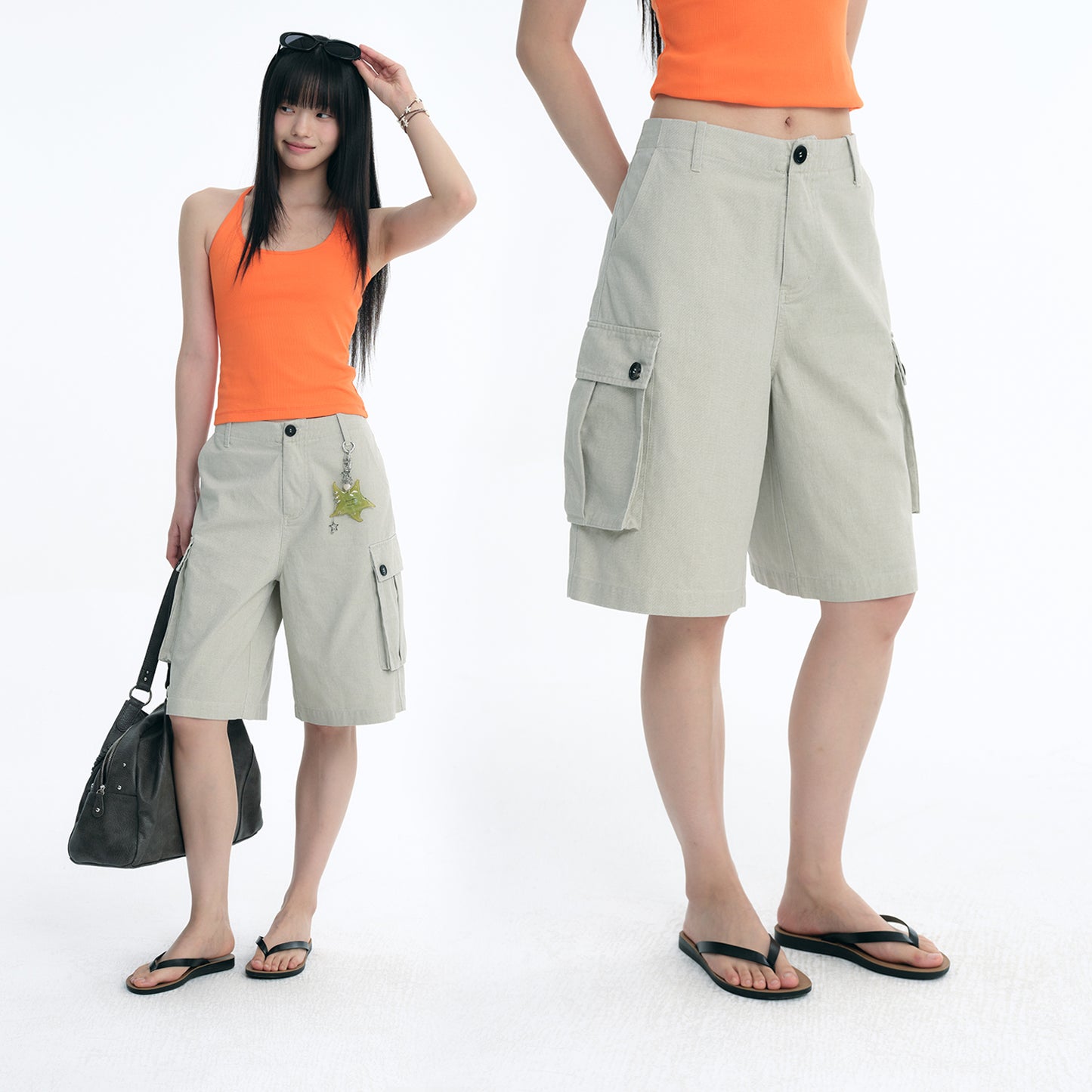 NewJNXS Cotton Utility Pocket Cargo Shorts