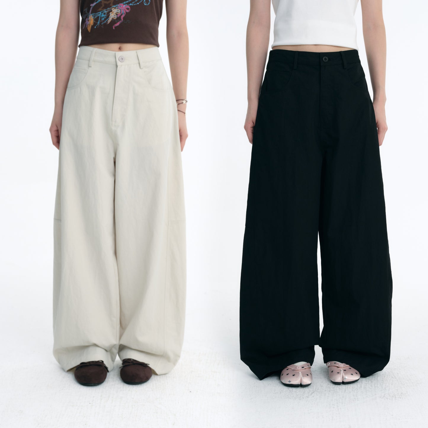 NewJNXS Vintage Twill Relaxed Barrel Pants