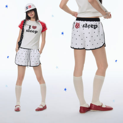 NewJNXS "LOVE SLEEP" All-Over Star Print Shorts