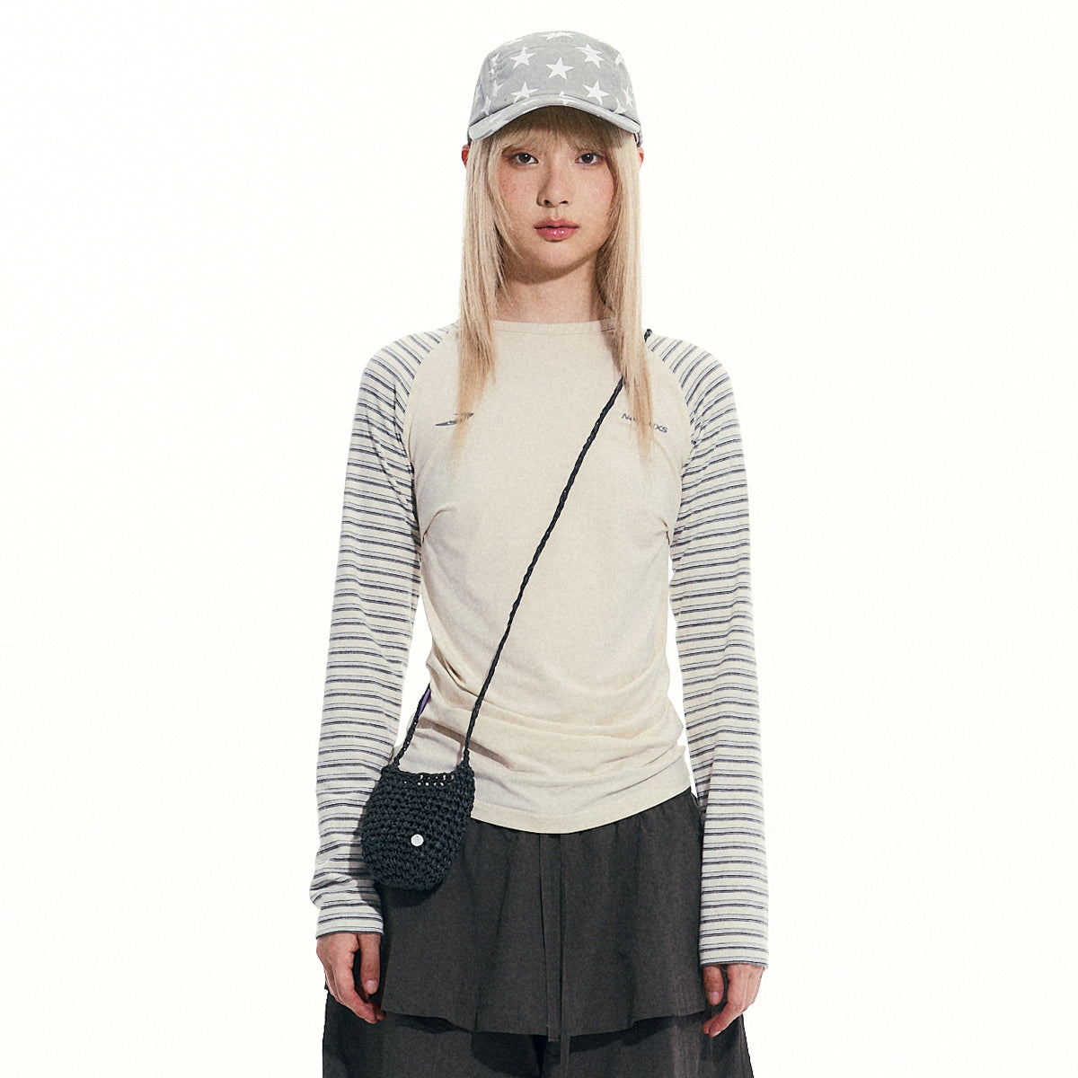 NewJNXS Contrast Stripe Long Sleeve Tee