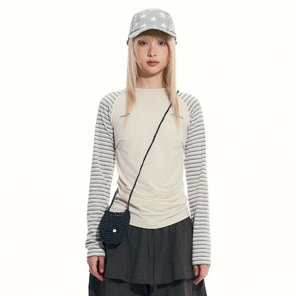 NewJNXS Contrast Stripe Long Sleeve Tee