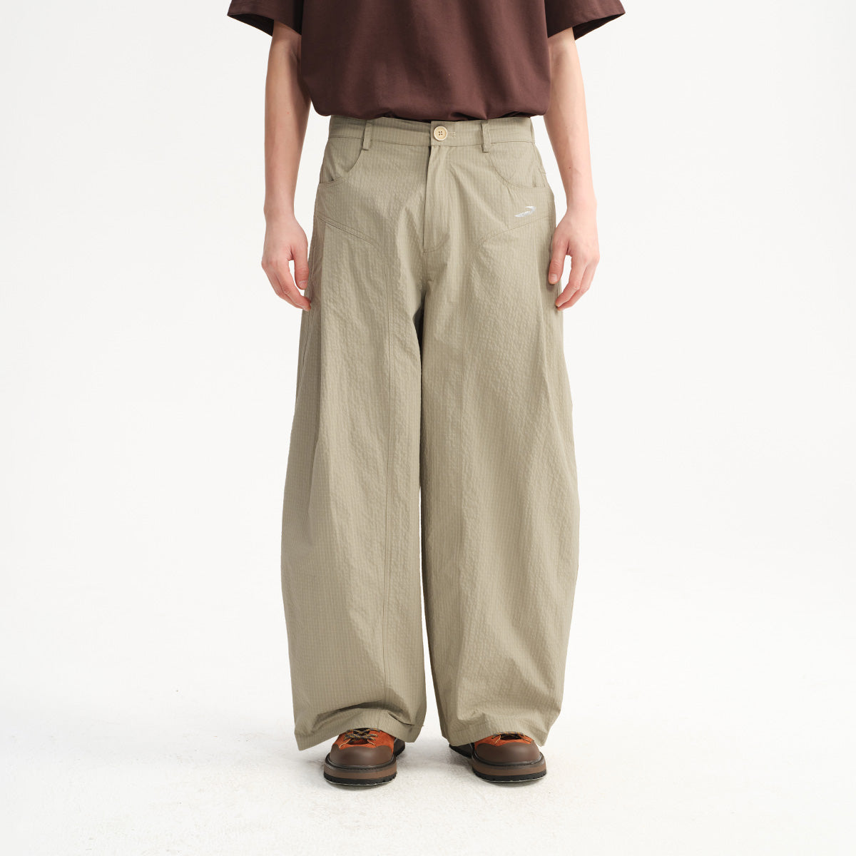 NewJNXS Water-Repellent Grid Curved Pants