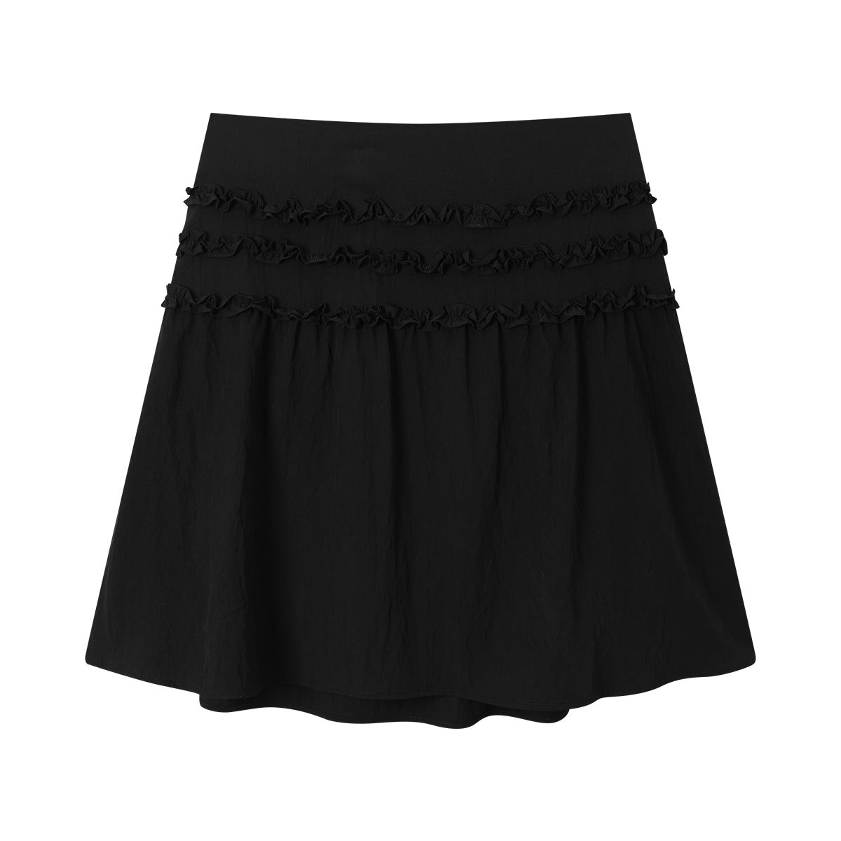 NewJNXS SS Lettuce-Edge Pleated A-Line Midi Skirt