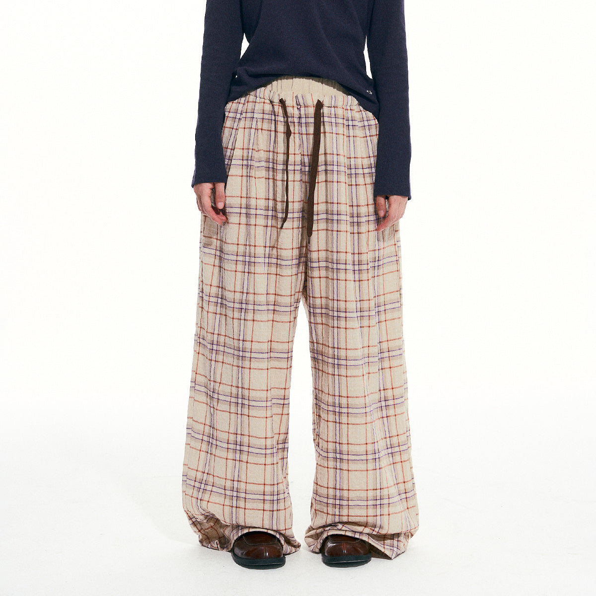 NewJNXS Vintage Plaid Straight Pants