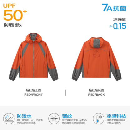 NewJNXS UPF50+ Cooling Color-Block Mesh Sun Jacket