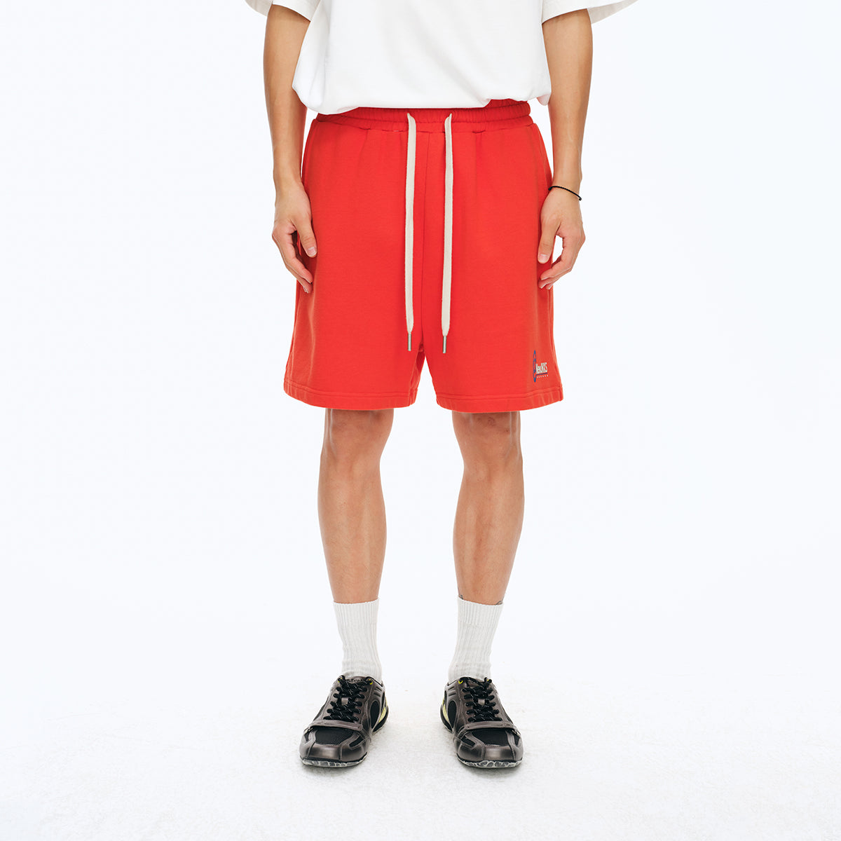 NewJNXS Washed Brushed Color-Block Sports Shorts