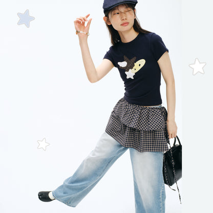 NewJNXS Angel Star Appliqué Fitted Tee