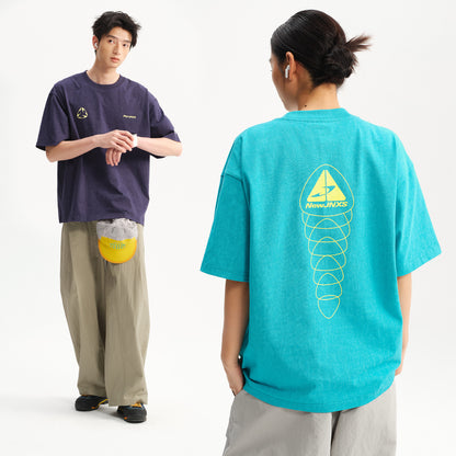 NewJNXS  Heavyweight Washed Contrast Graphic Oversized Tee