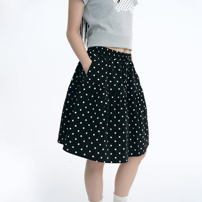 NewJNXS All-Over Polka Dot A-Line Skater Skirt