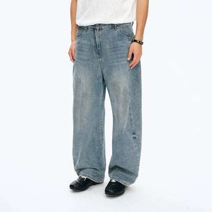 NewJNXS Washed Panel Straight-Leg Jeans