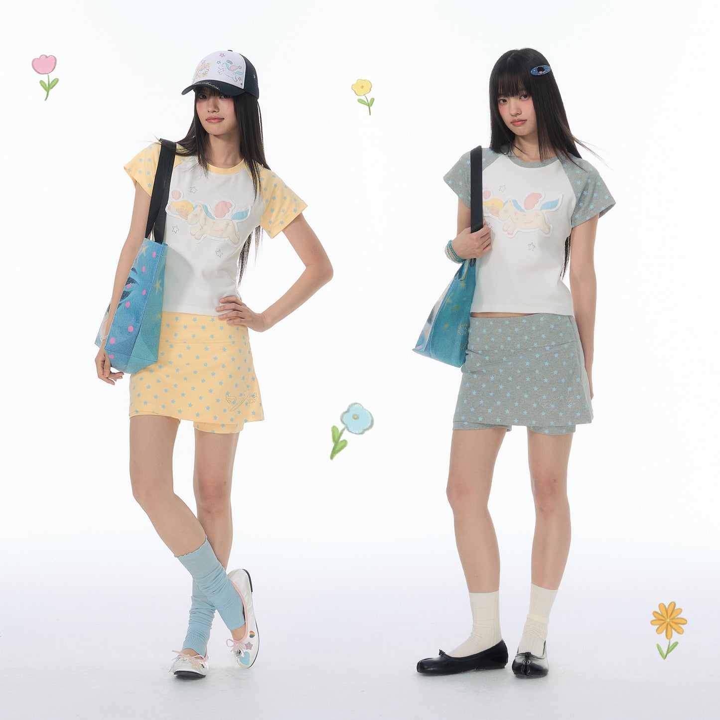 【NewJNXS × Kuku 2.0】Rhinestone Unicorn Fitted Tee
