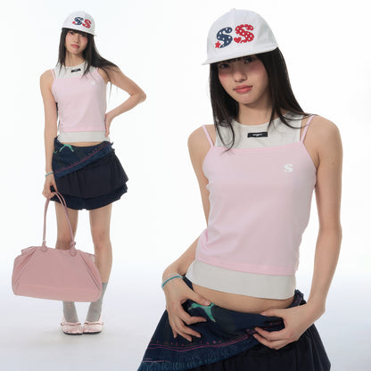 NewJNXS SS Lyocell Layered-Look Camisole