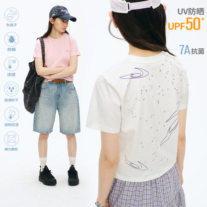 NewJNXS Foil Star Cropped Tee