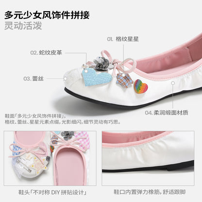 NewJNXS Star Bow Retro Ballet Flats